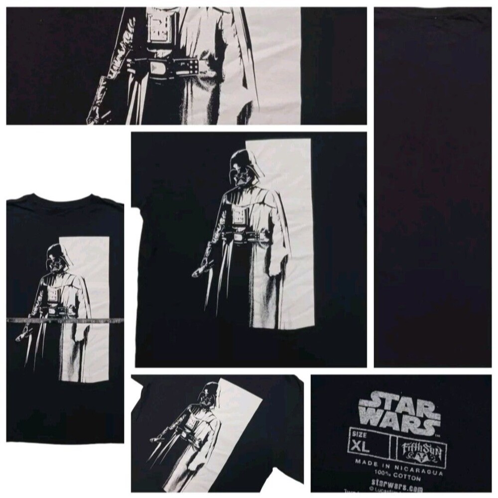 Star Wars Men's T-Shirt XL Darth Vader Black/White Shirt Pre-disney